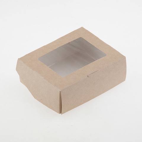 Подарочная коробка с окном 10*8*4 см, крафт
