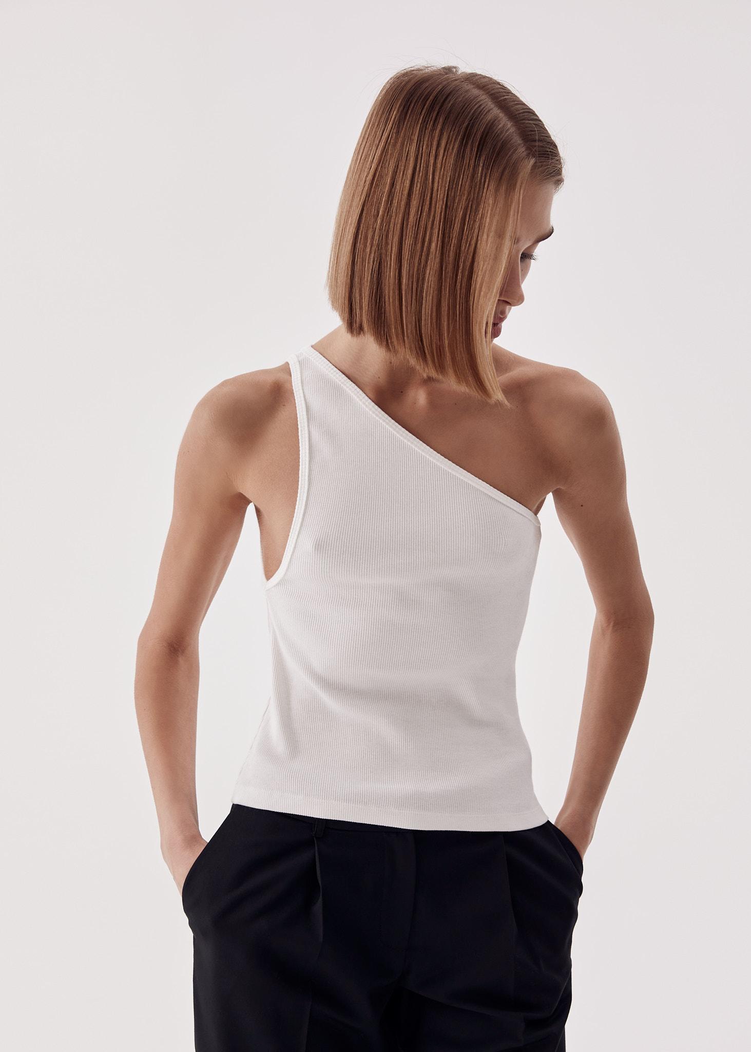 All > One shoulder rib tank top Buy from e-shop