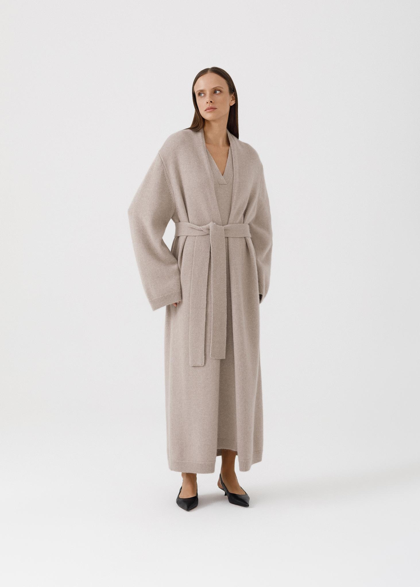 chieko+ wool cashmere long cardigan 完売 Cashmere Northstar Long Cardigan - Black | ALO