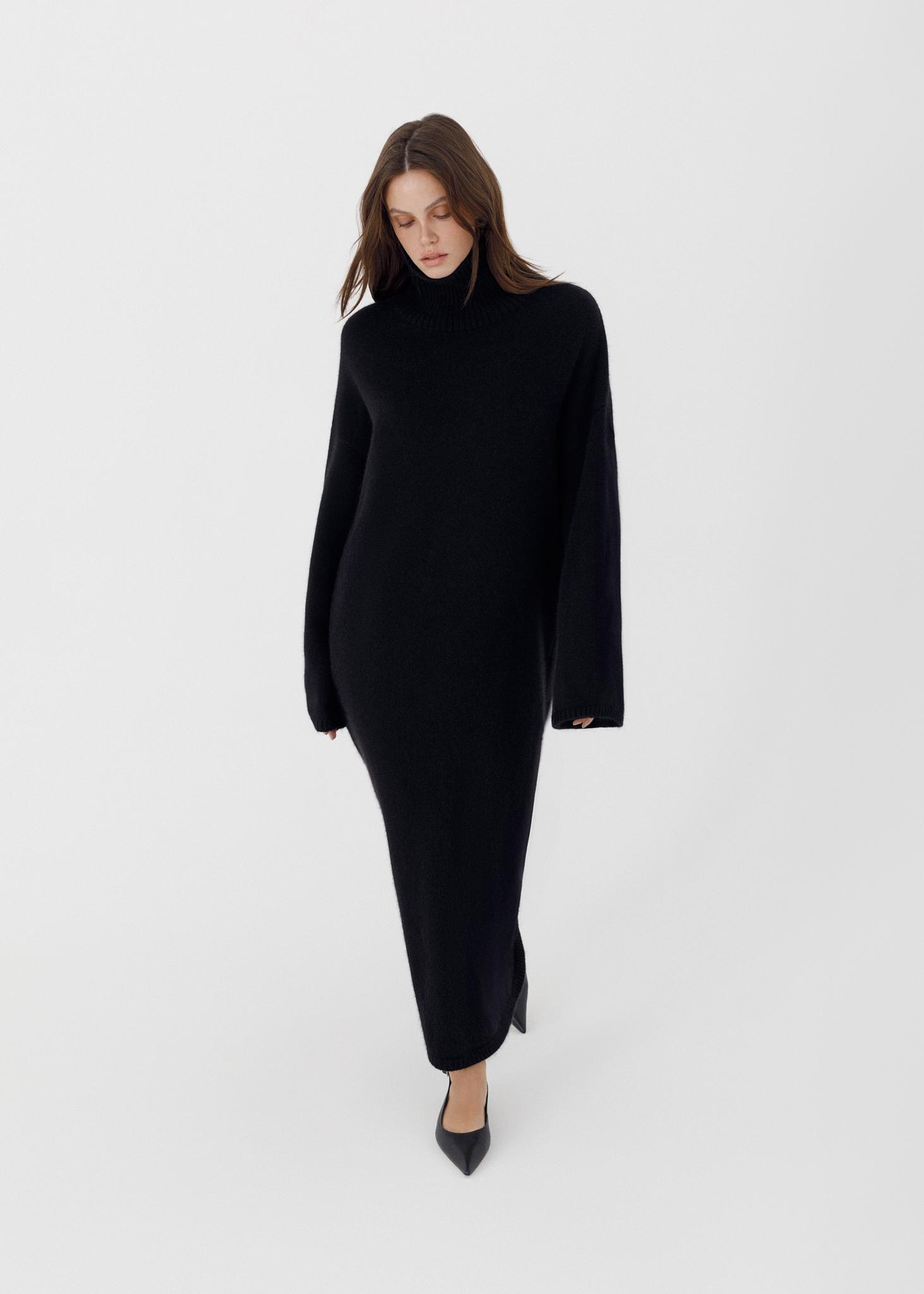 【THE MOZZ】[Premium] Cashmere Whole Garment V-Neck Long OP Dresses and skirts > Oversized extremely soft 100% cashmere