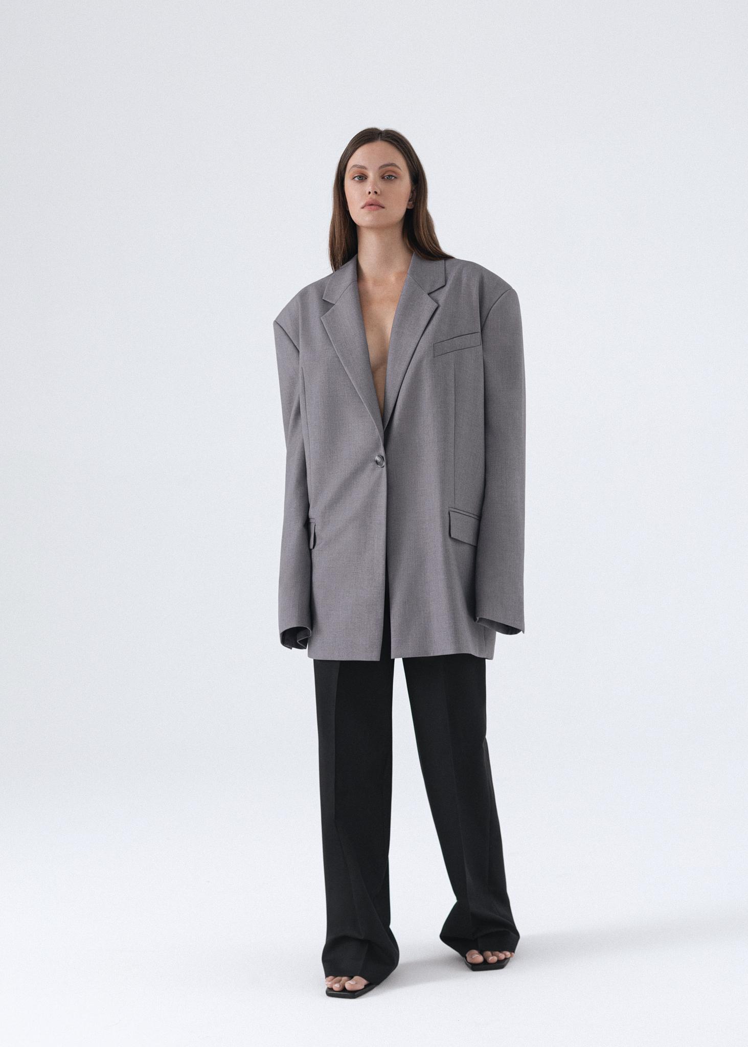 ジャケット The Attico Oversize blazer Grey THE ATTICO Oversized Blazer in Grey | FWRD