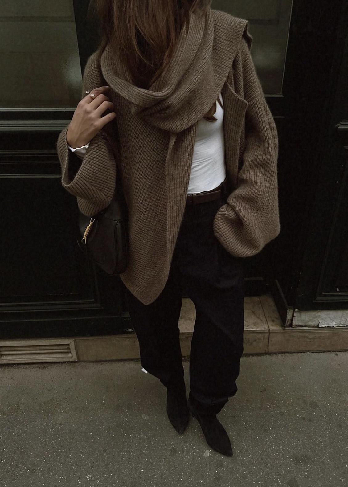 Cashmere > 100% cashmere cardigan with scarf - PREORDER Buy