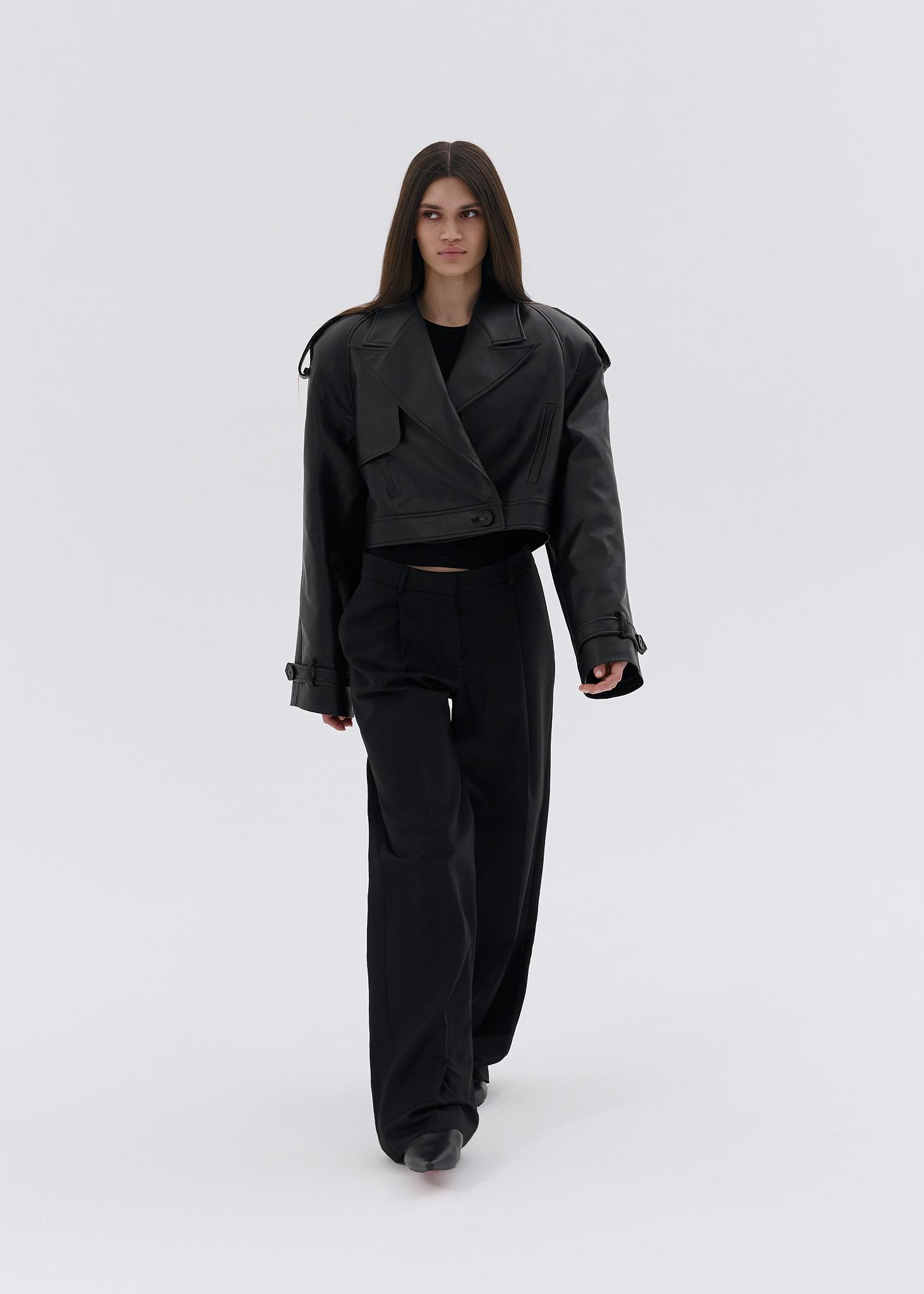 All > Premium faux leather cropped jacket Buy from e-shop