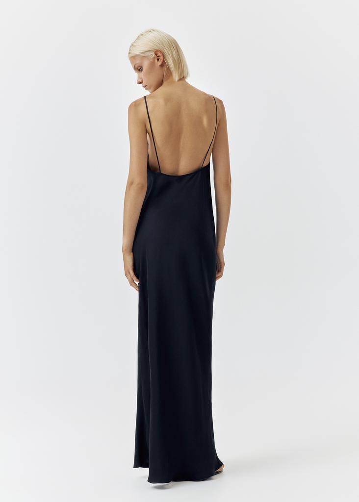 Open back halter dress