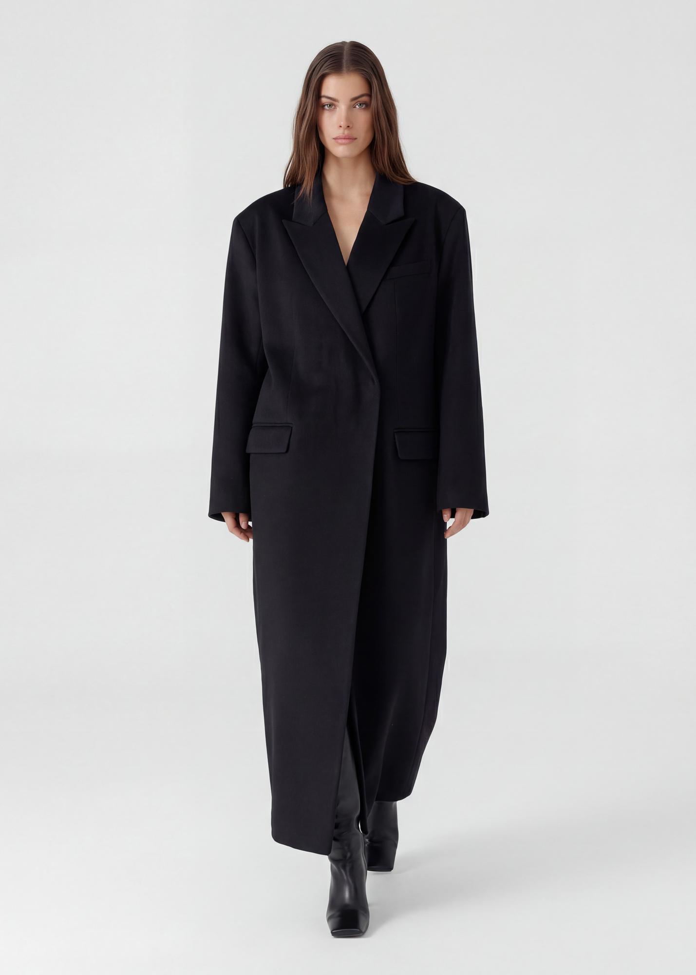 【着丈130】Wool Maxi Chester Coat / Black All > 100% wool maxi coat Buy from e-shop