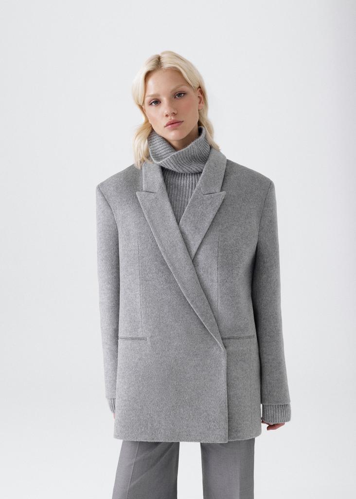 100% wool double-breasted coat