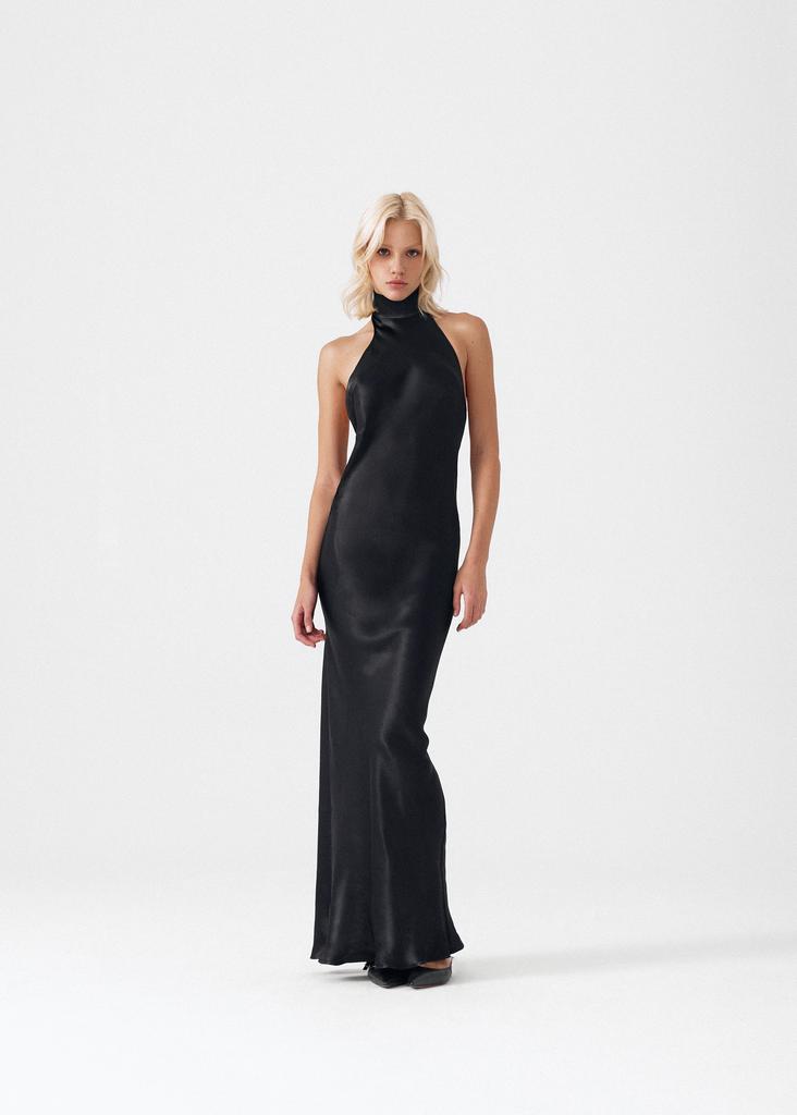 Halterneck open back maxi dress
