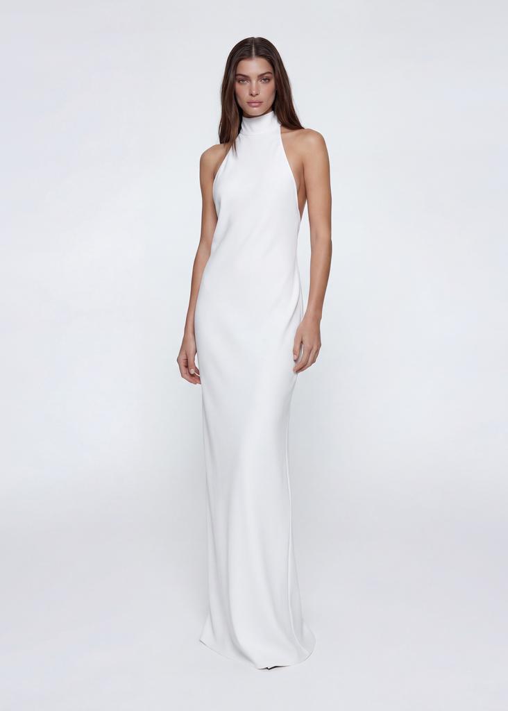 Halterneck open back maxi dress