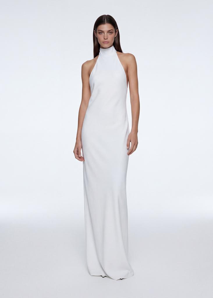 Halterneck open back maxi dress