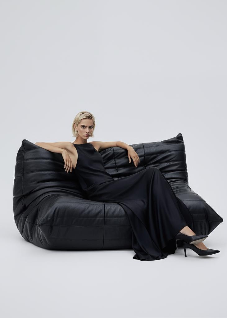 Open back halter dress