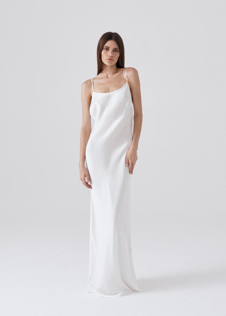 Viscose silk open back maxi dress