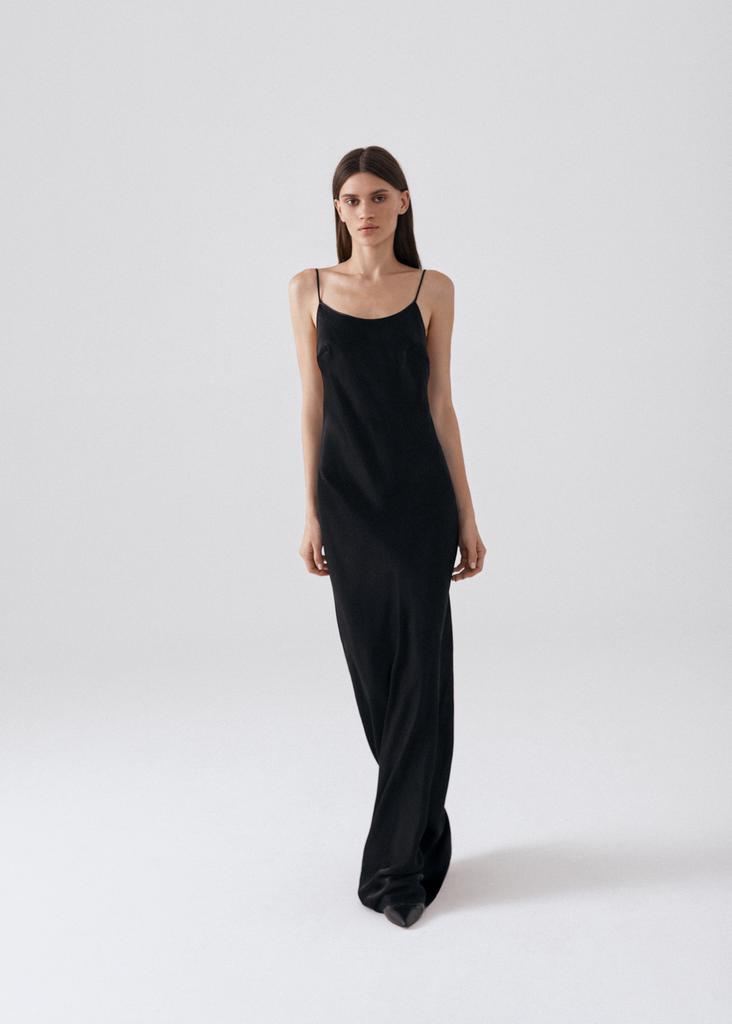 Viscose silk open back maxi dress