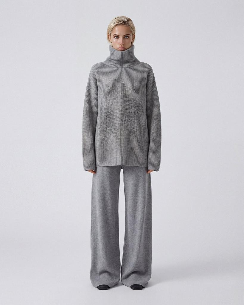 100% premium cashmere double-neck turtleneck sweater