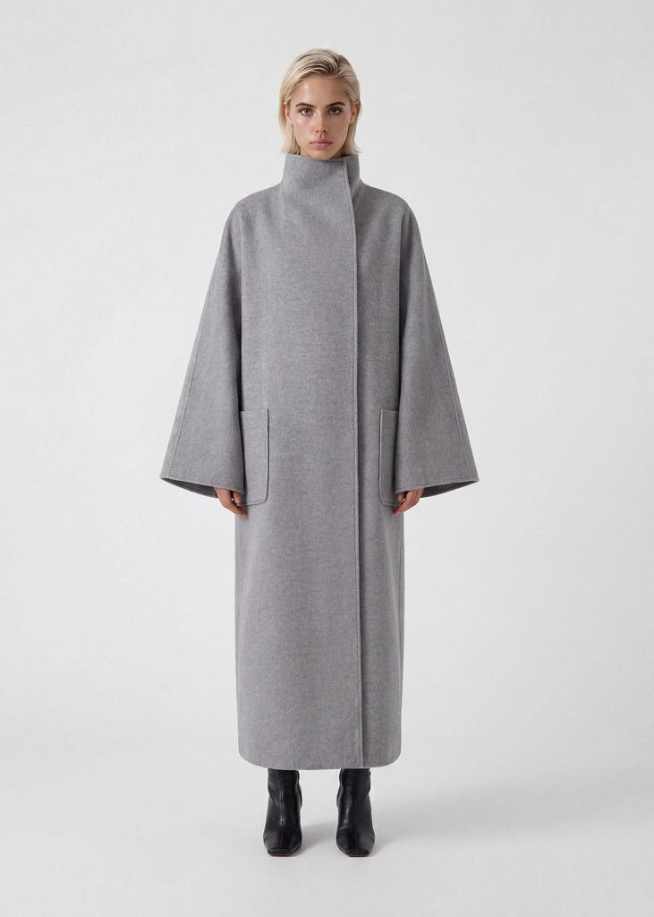 100% wool cocoon  maxi coat