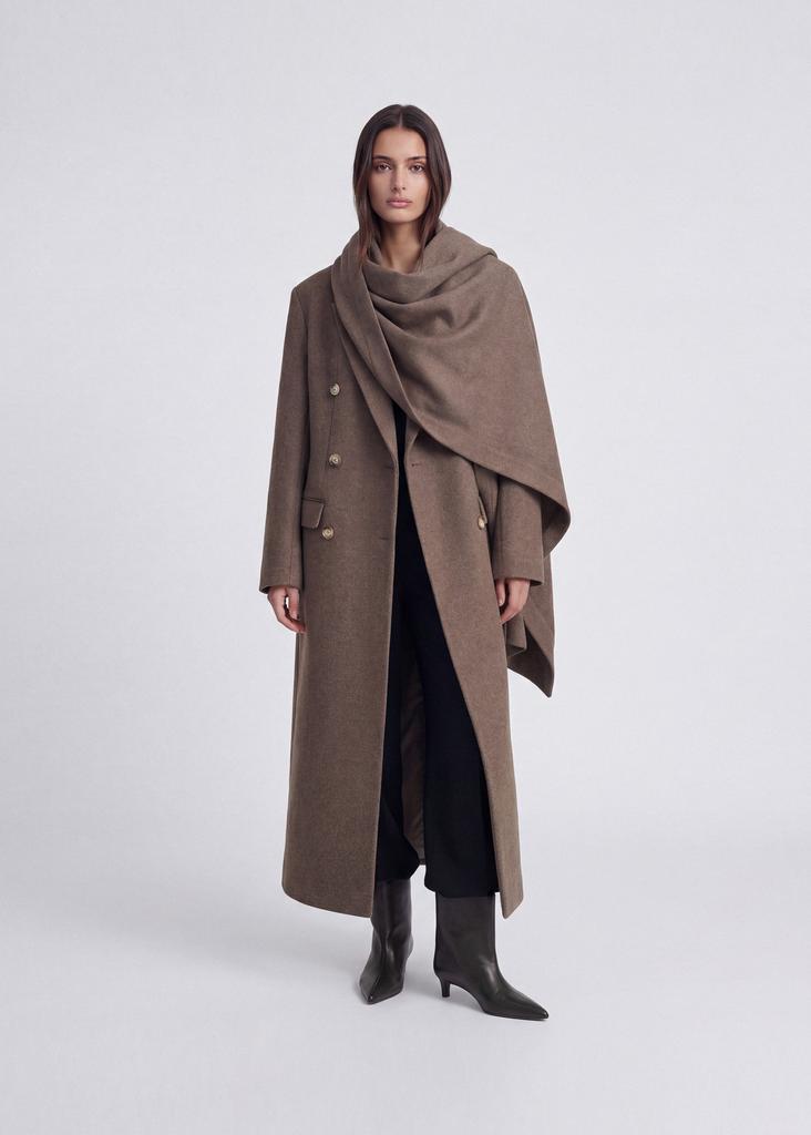 100% wool scarf maxi coat