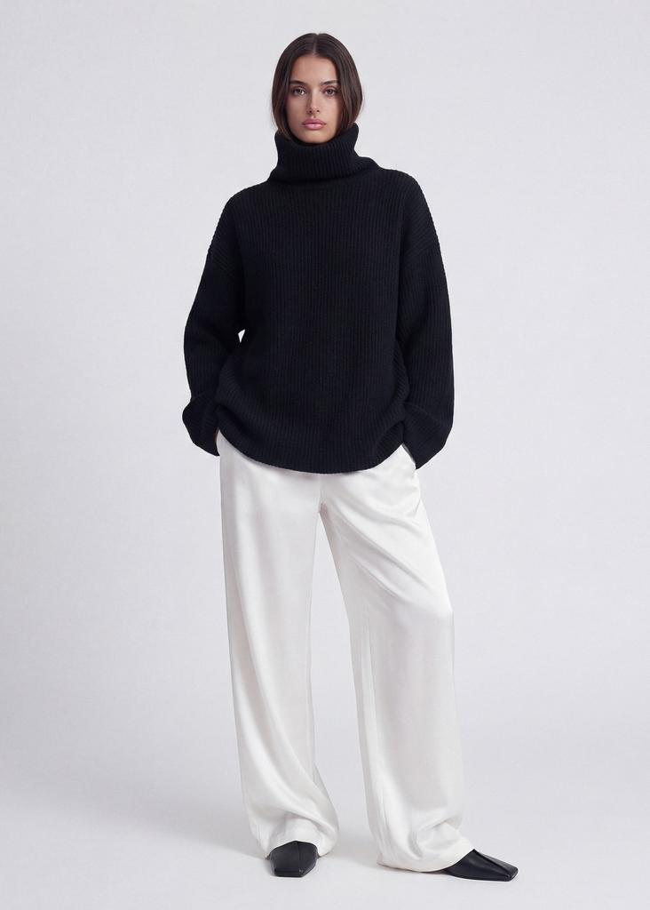 100% premium cashmere double-neck turtleneck sweater