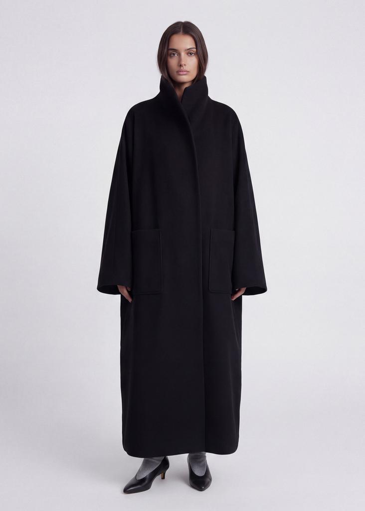 100% wool cocoon  maxi coat