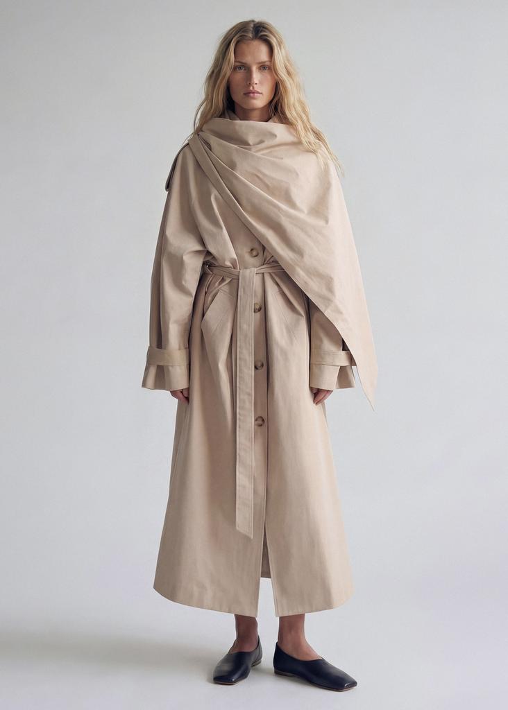 Cotton scarf oversized trench