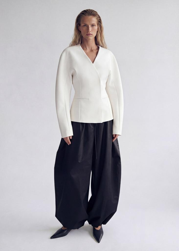 Double breasted waisted blazer