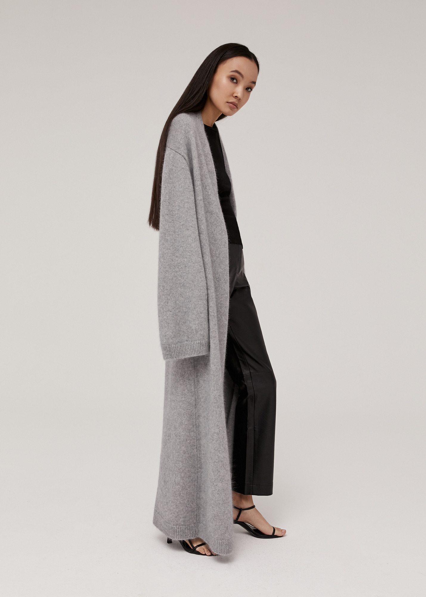 kashwere LONGLINE CARDIGAN ライトグレー kashwere LONGLINE CARDIGAN ライトグレー