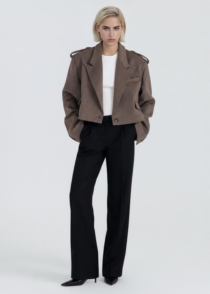 Укороченное пальто из 100% шерсти