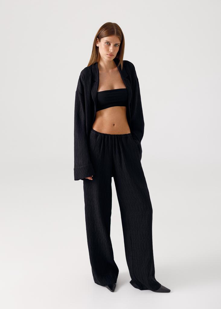 Костюм в пижамном стиле из жатого хлопка