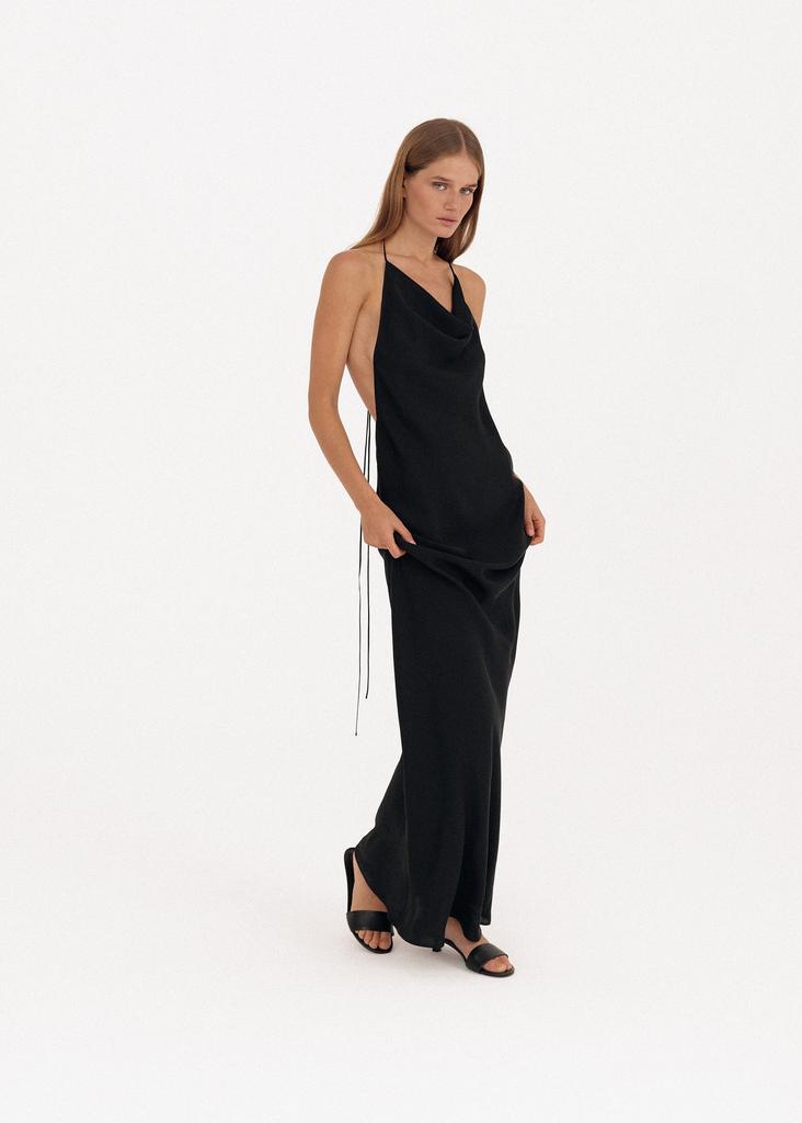 Платье халтер макси из вискозы