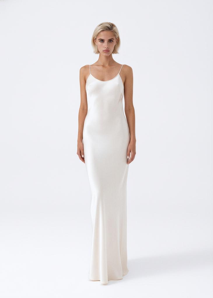 Платье макси с открытой спиной из вискозного шелка