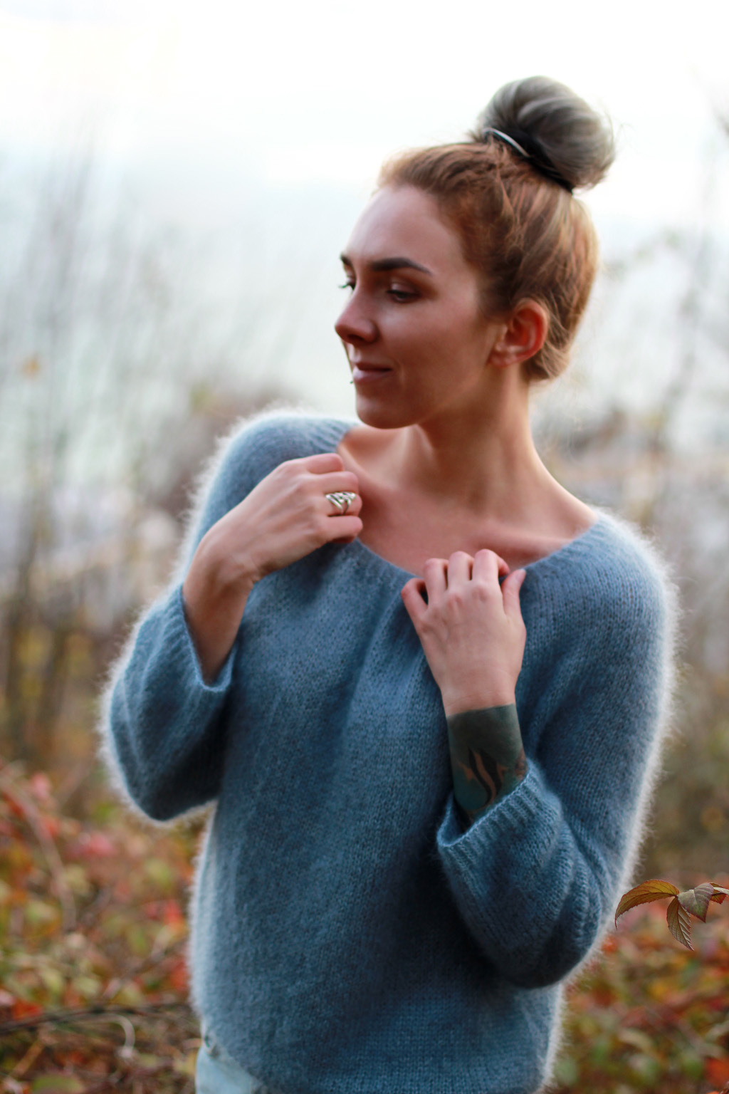 МК Duo_sweater - мастер-класс по вязанию джемпера с комбинированной кокеткой