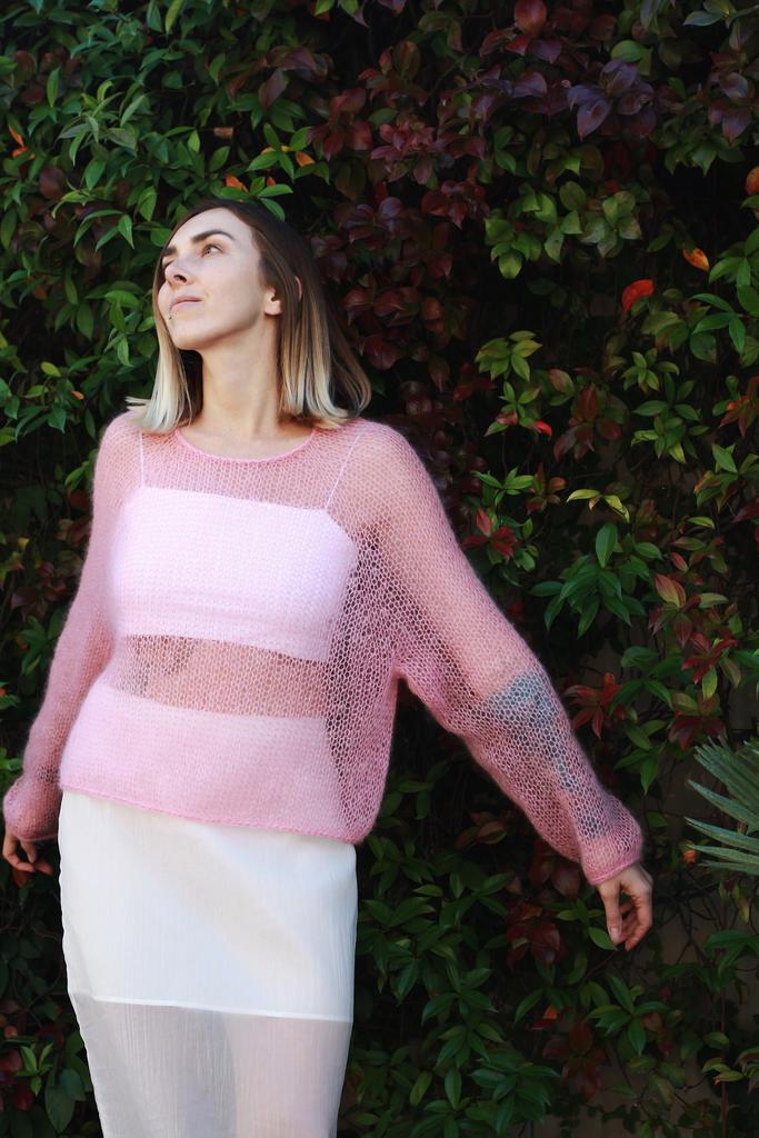 МК Florida_sweater - паутинка из мохера регланом сверху