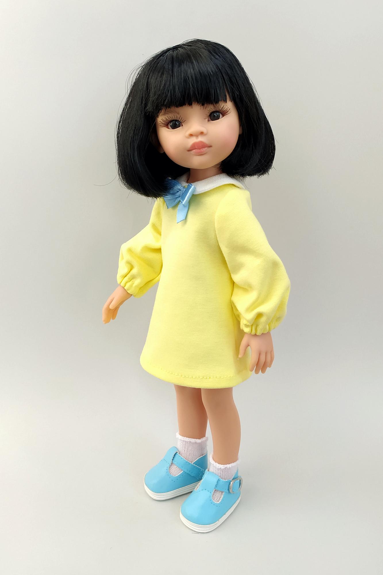 Кукла Лиу в платье с бантом