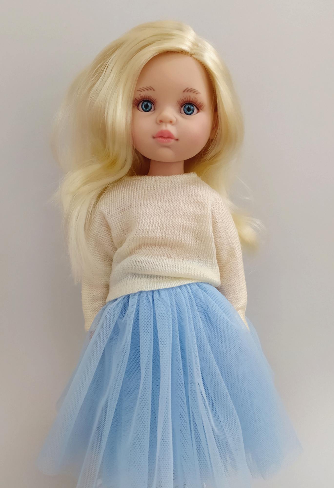 Юбка пышная голубая