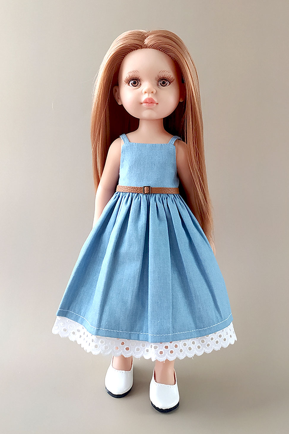 Кукла Кристи в джинсовом сарафане