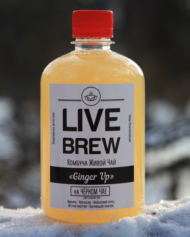 Комбуча "Ginger Up" ~COLD SEASON LINE~ на Чёрном чае (Имбирь+Апельсин+Кайенский перец)