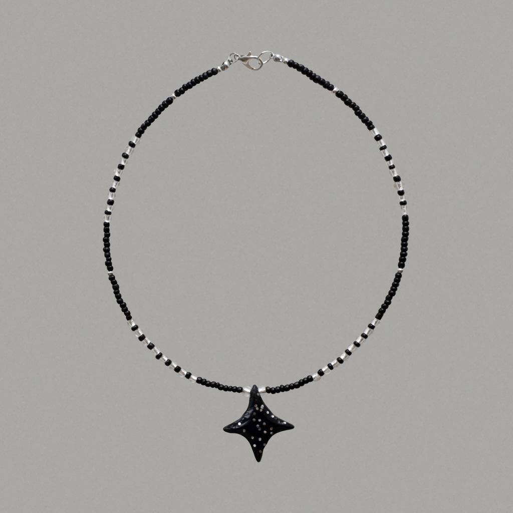 Колье Чёрная Звёздочка С Блёстками / JEWERLY FOR PRINCESS