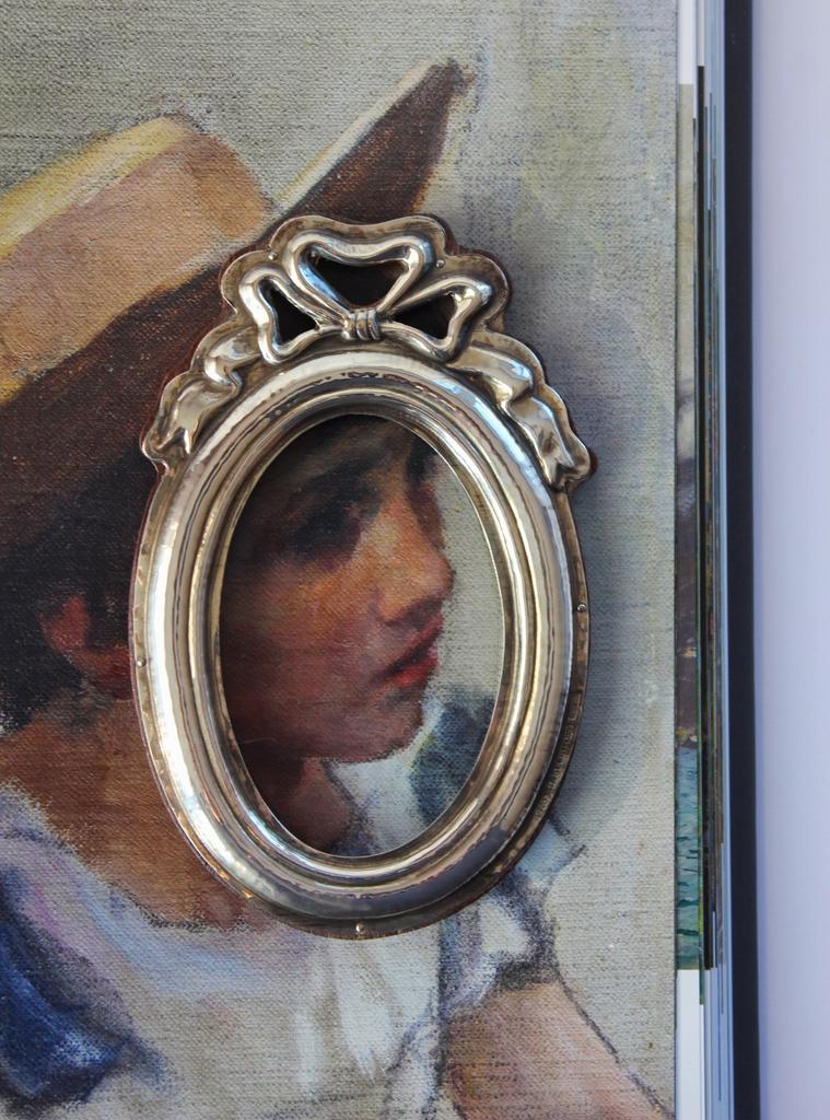 Фоторамка  с бантиком из серебра