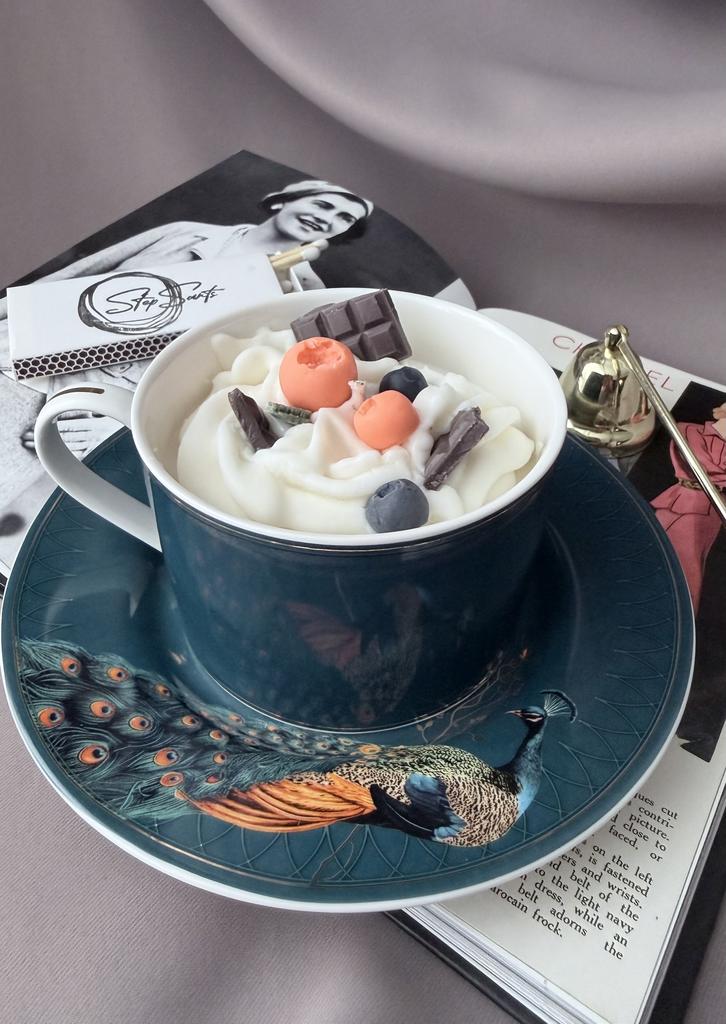 Свеча в чайной паре «Павлин»