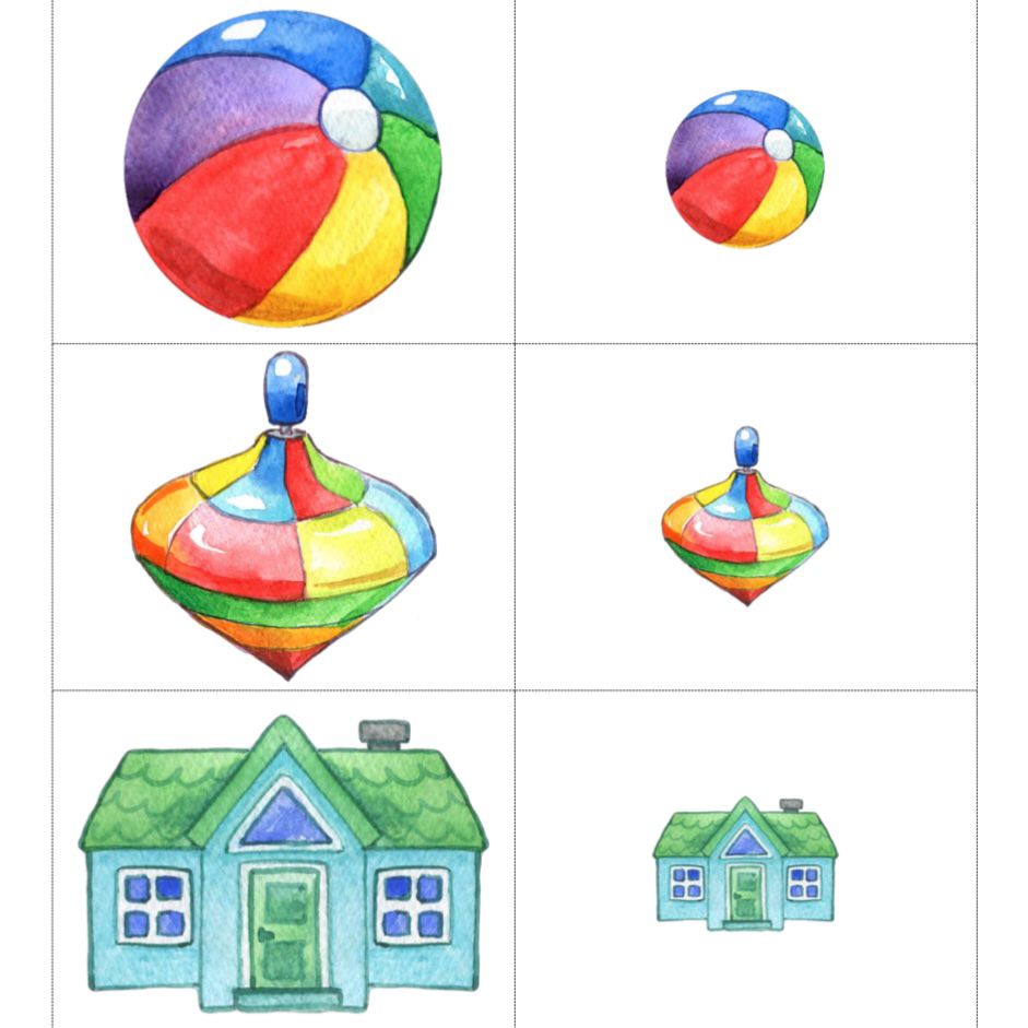 Карточки "большой/маленький"