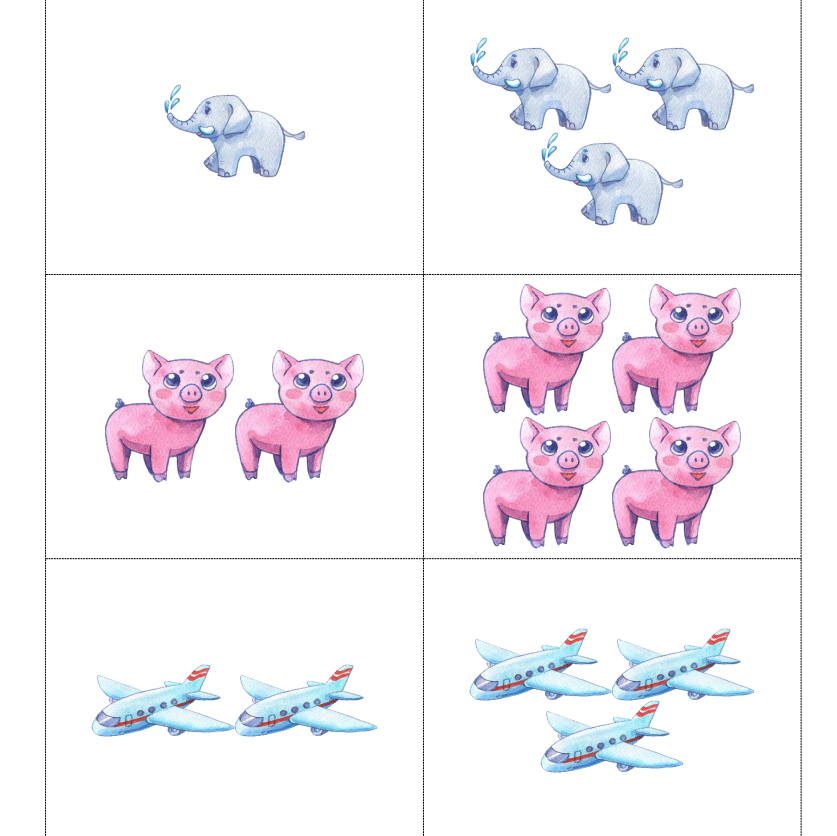 Карточки "много/мало" (больше/меньше)