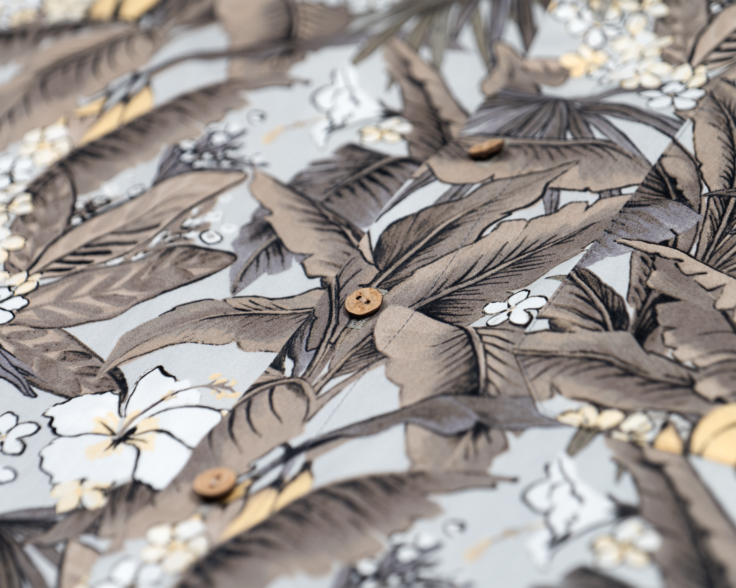 ХЛОПКОВАЯ РУБАШКА ПАЛЬМЫ НА СЕРОМ