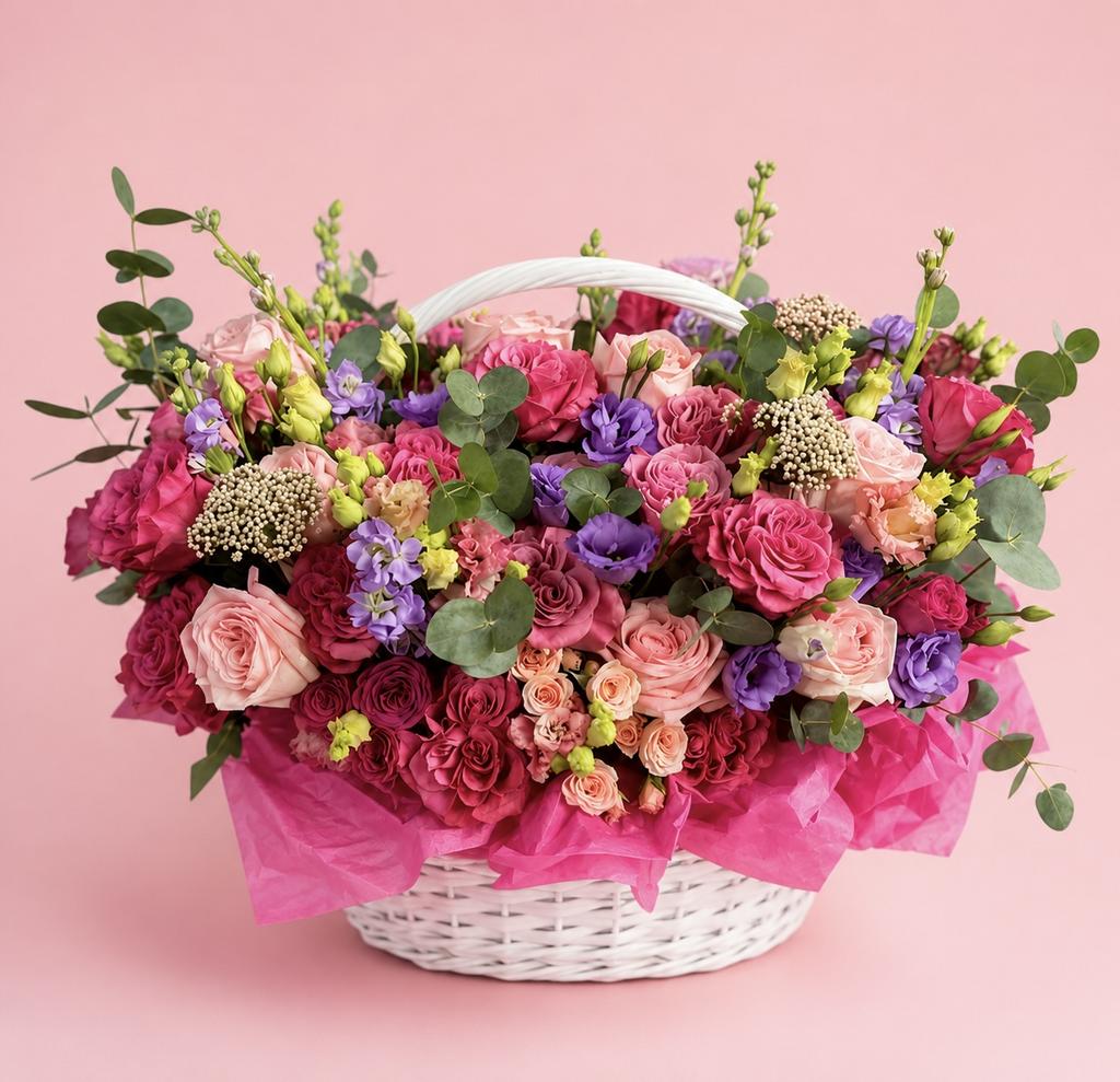 Pink Emotion — роскошная корзина с розами
