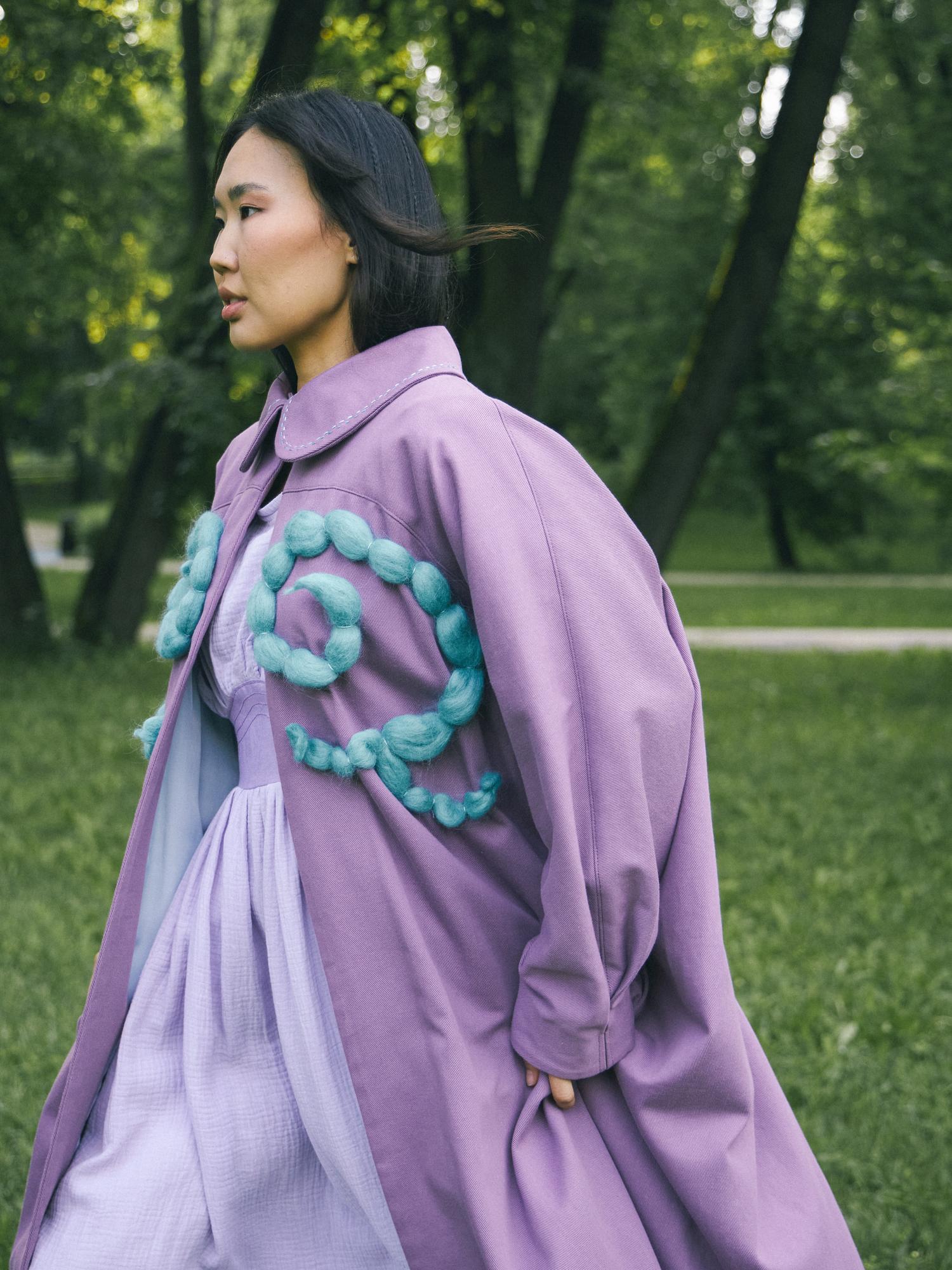 Хлопковый плащ с вышивкой | URUN KUN 2024