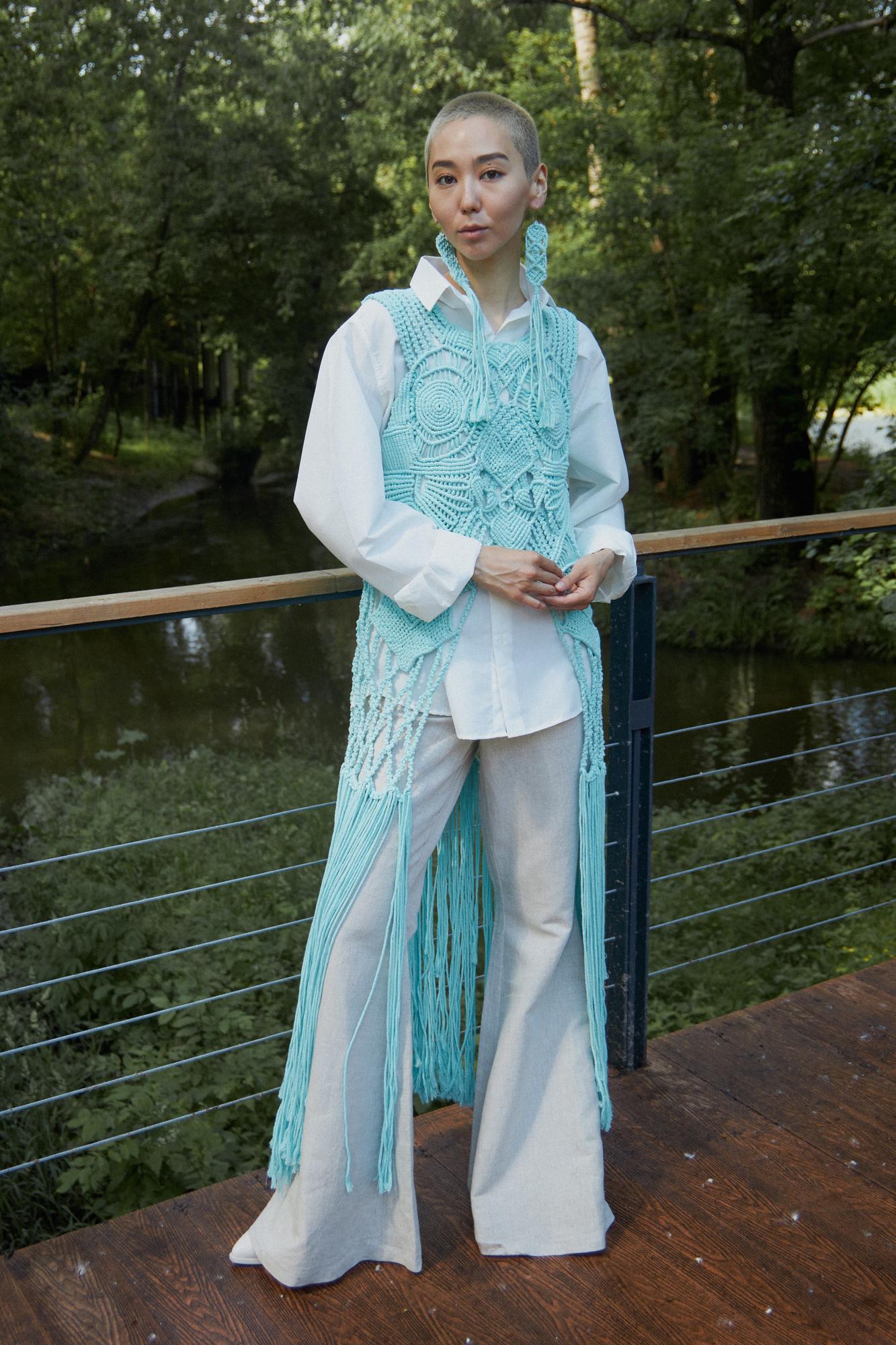 Вязаный хлопковый жилет | URUN KUN 2024