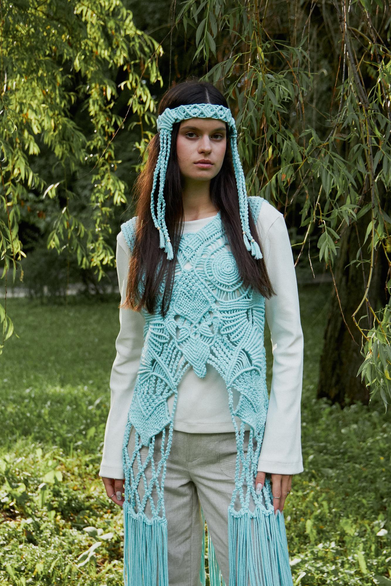 Вязаный хлопковый жилет | URUN KUN 2024