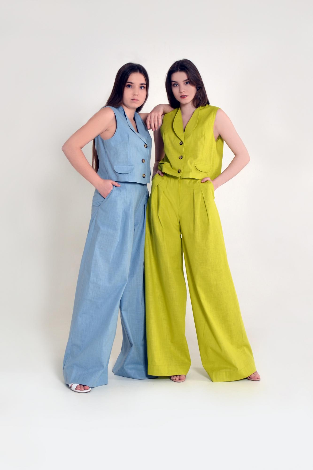 Хлопковый костюм СОЧНЫЙ ЛАЙМ и ГОЛУБОЕ НЕБО