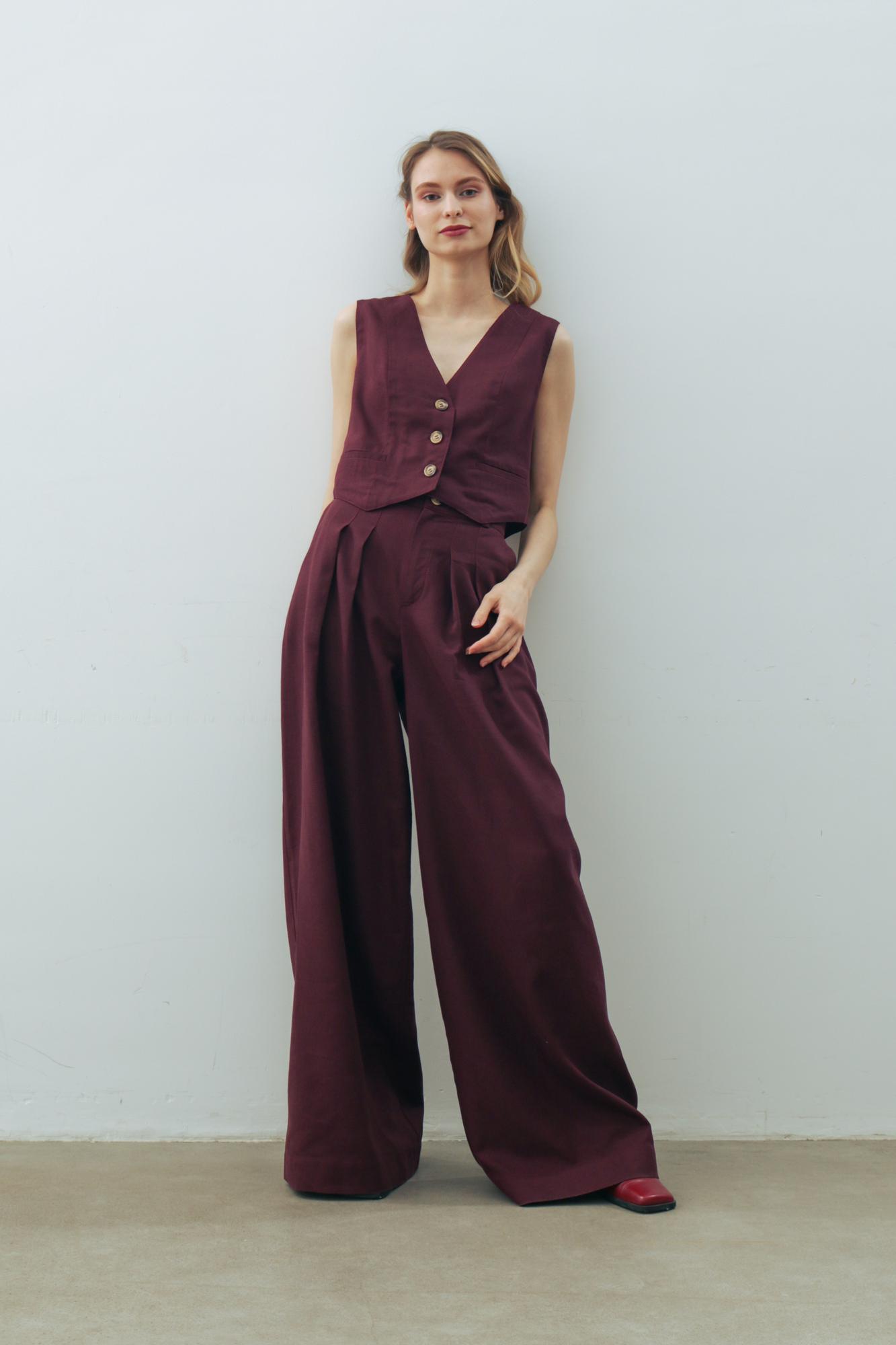 Комплект БРЮКИ + ЖИЛЕТ лен/вискоза