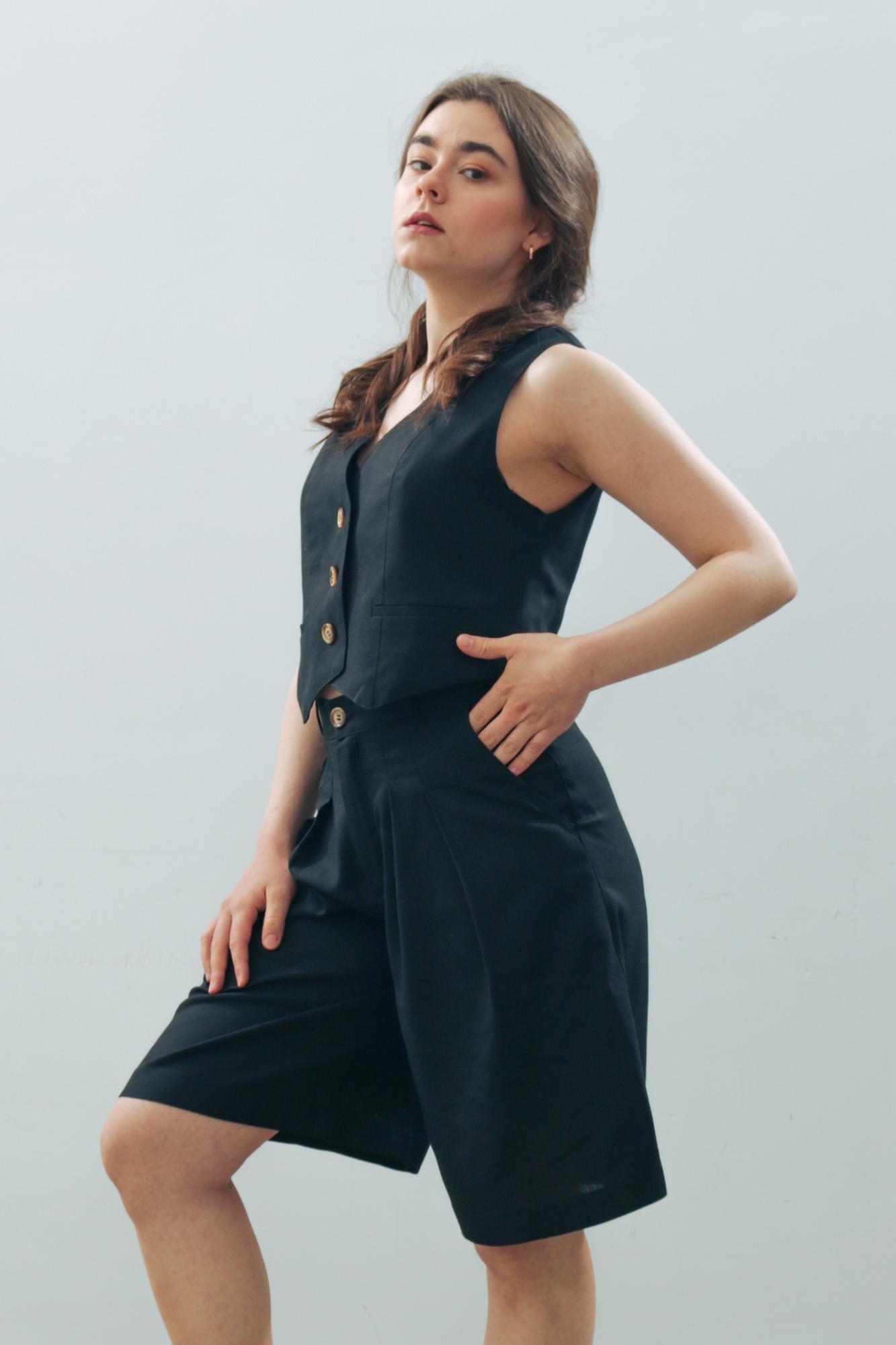 Комплект ШОРТЫ + ЖИЛЕТ лен/вискоза