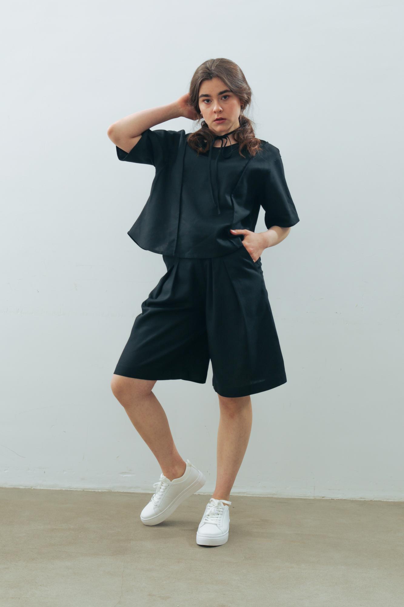 Комплект ШОРТЫ + БЛУЗКА лен/вискоза