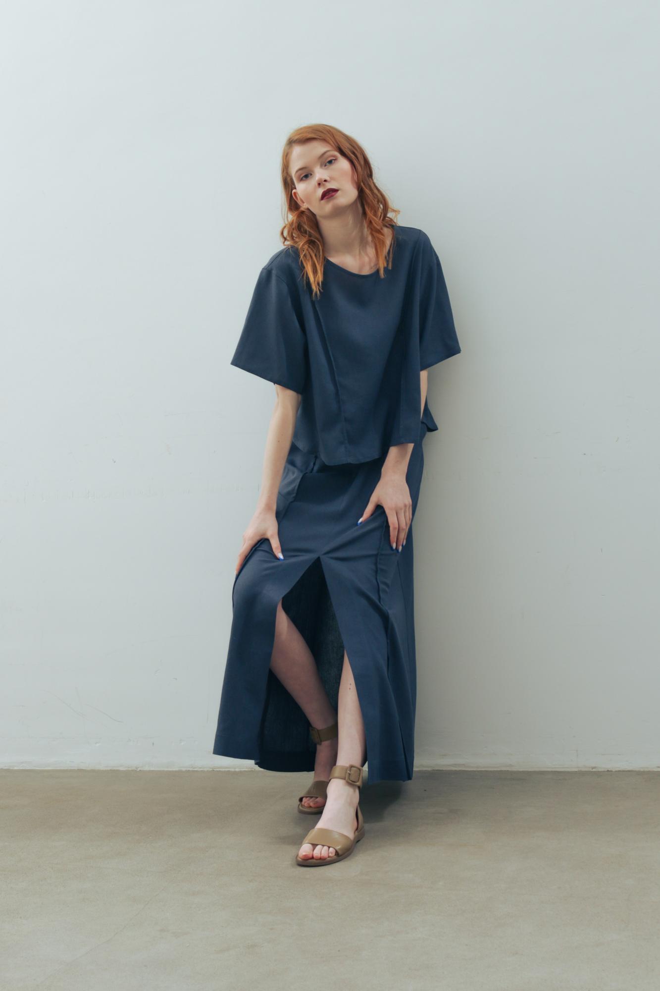 Комплект ЮБКА + БЛУЗКА лен/вискоза