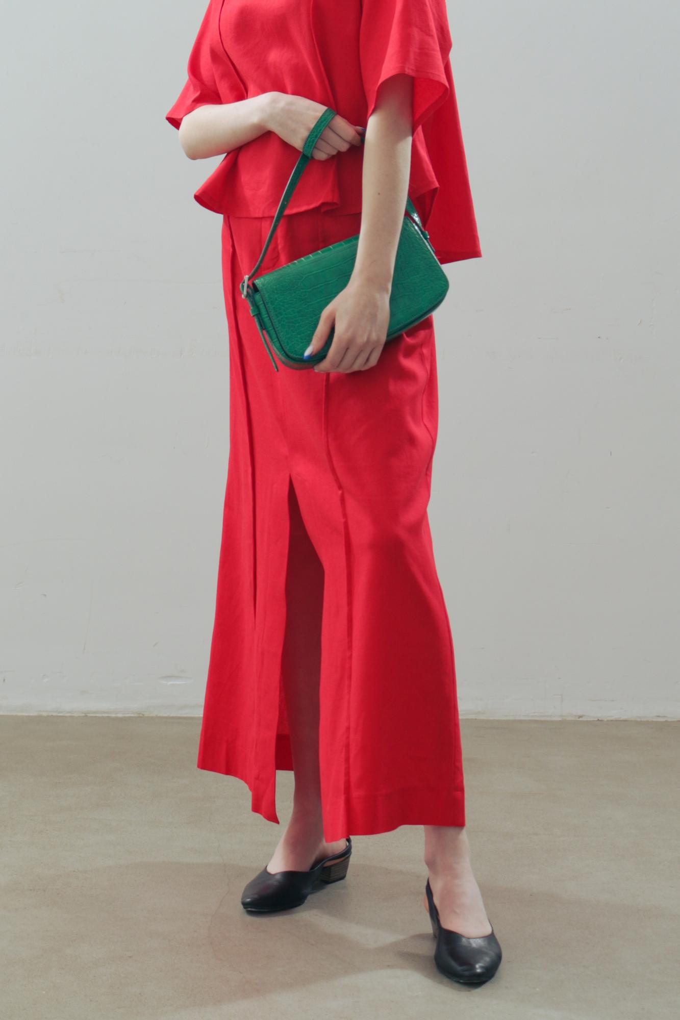 Юбка-макси лен/вискоза в цвете КРАСНОЕ ТАНГО